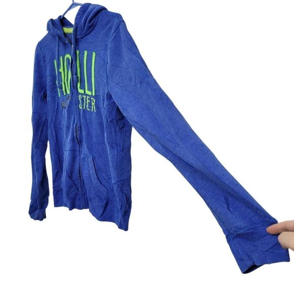 2/$20 Hollister Blue Classic Logo Zip Up Hoodie Jacket Size: Large - Picture 3 of 11